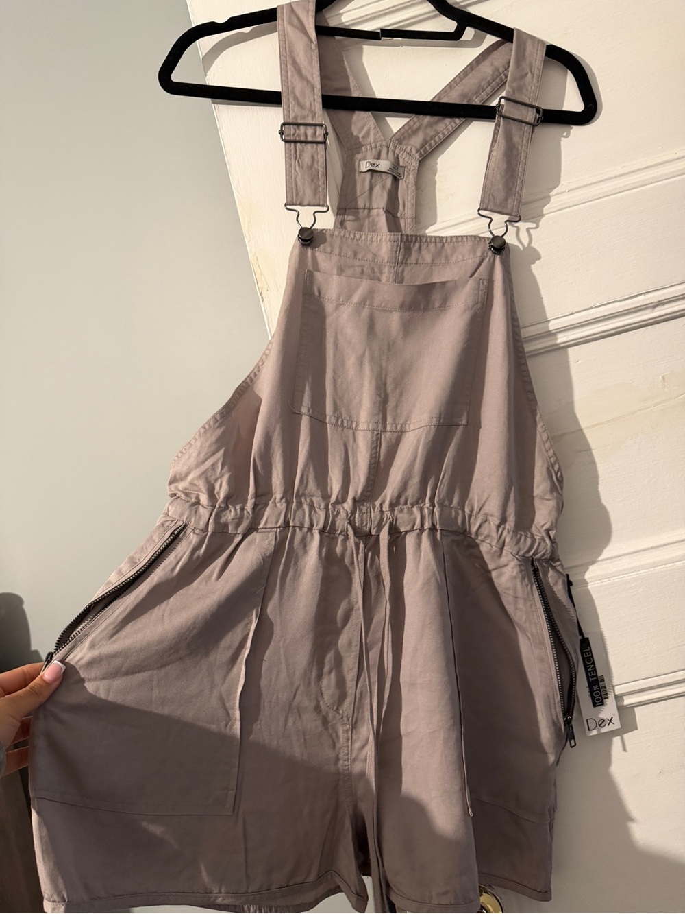 Dex Mauve/Taupe Short Overalls Romper